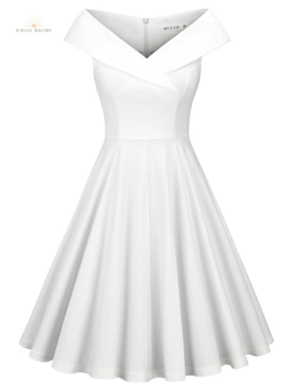 1950s Retro Vintage Sleeveless V Neck Midi Swing Dress